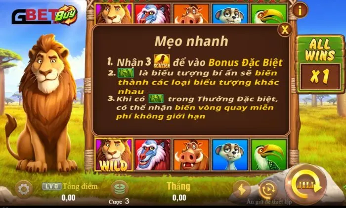 Bí ẩn Safari Gnbet Biểu tượng đa dạng với nhiều phần thưởng giá trị