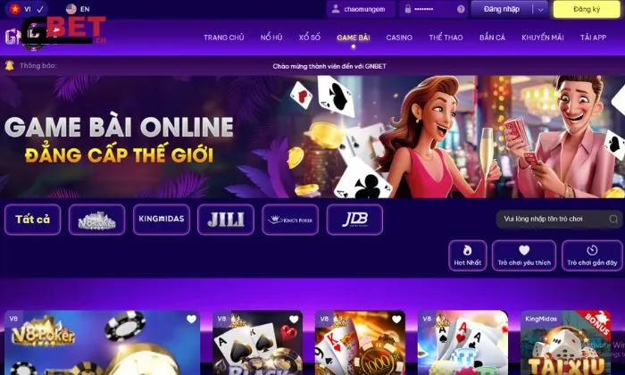 game bài Gnbet Tổng quan về sảnh game bài Gnbet